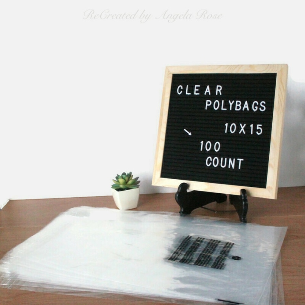 100 10 x 15 Poly Bags Permanent Tape - Clear - Suffocation Warning